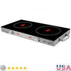 🍳 Ceramic Infrared Double Cooktop – Electric Dual Burner 🔥