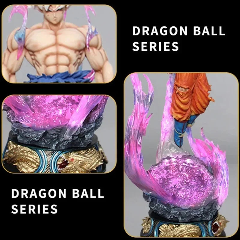 🌀 25cm Anime Dragon Ball Son Goku Action Figure – Ultra Instinct Super Saiyan Light-Up Statue