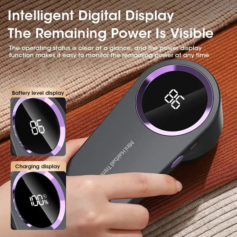 🔌 DINRGO LED Digital Fabric Lint Remover – Rechargeable Clothes Defuzzer