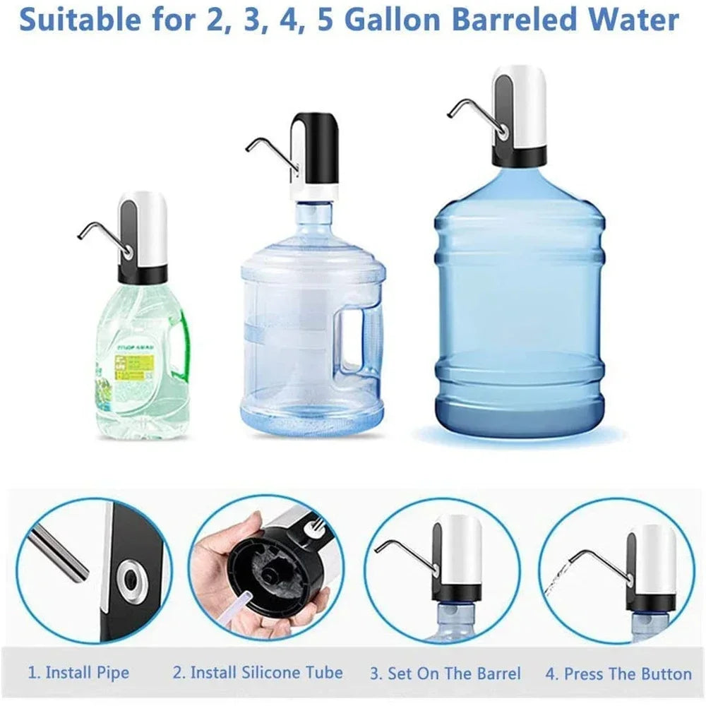 💧 Portable USB Electric Water Pump – 5 Gallon Bottle Dispenser