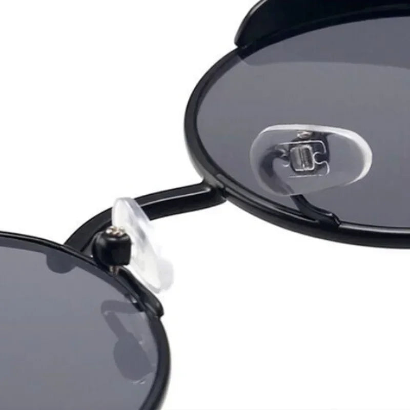 🕶️ Classic Steampunk Sunglasses – Retro Round Metal Frame for Men & Women