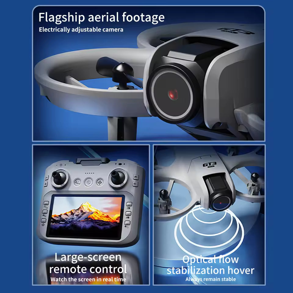 🚀 GT3 Mini Foldable Drone with Dual 8K Camera & GPS