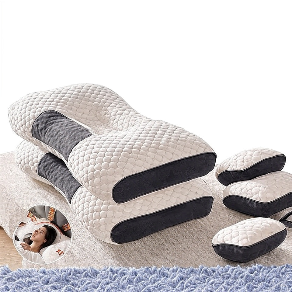 🛏️ MOYU Orthopedic Cervical Pillow with Massage Function – Cotton Cover, Adjustable Height