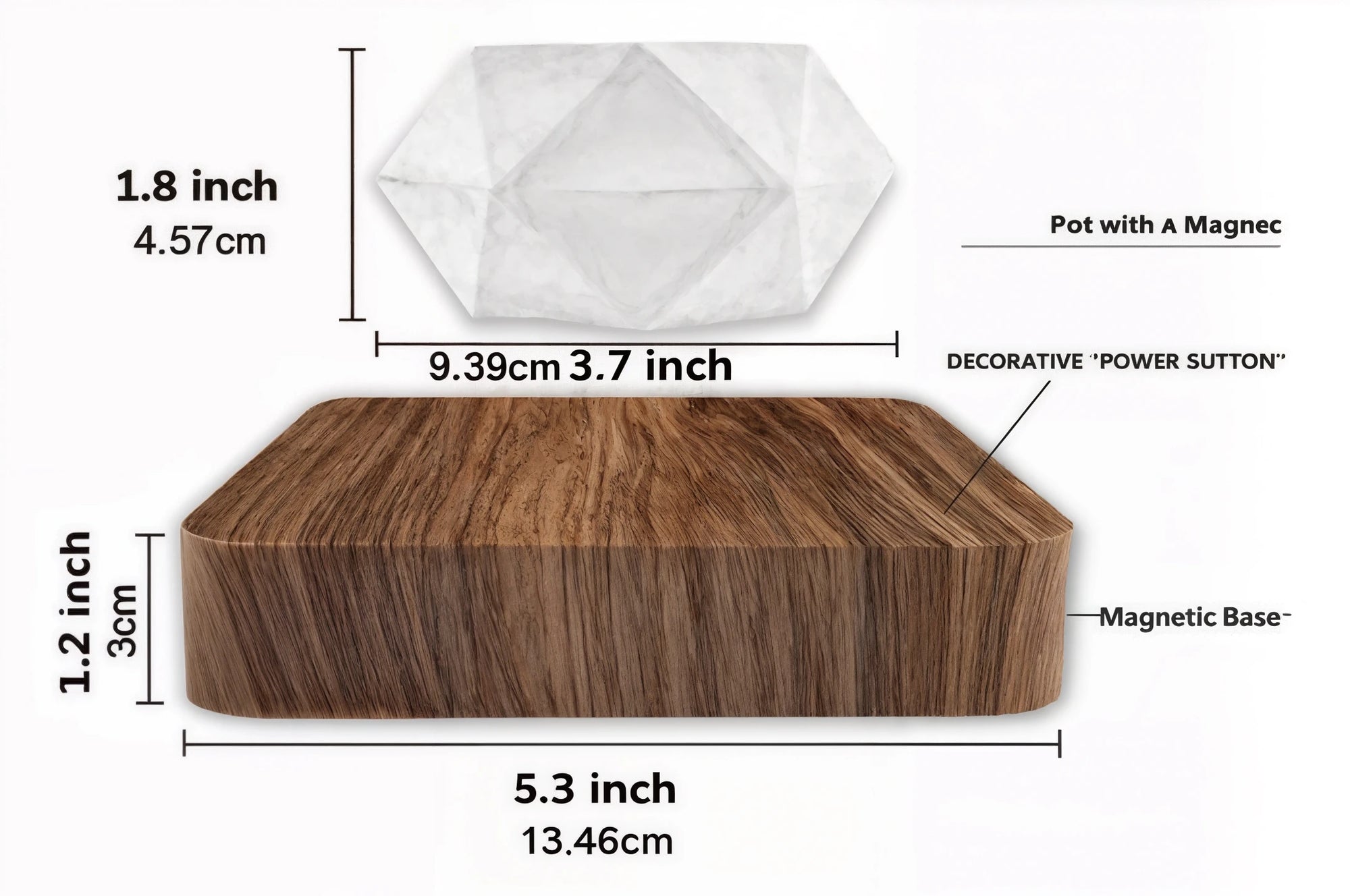 🌱Levitating Magnetic Plant Pot – Floating Mini Bonsai Display