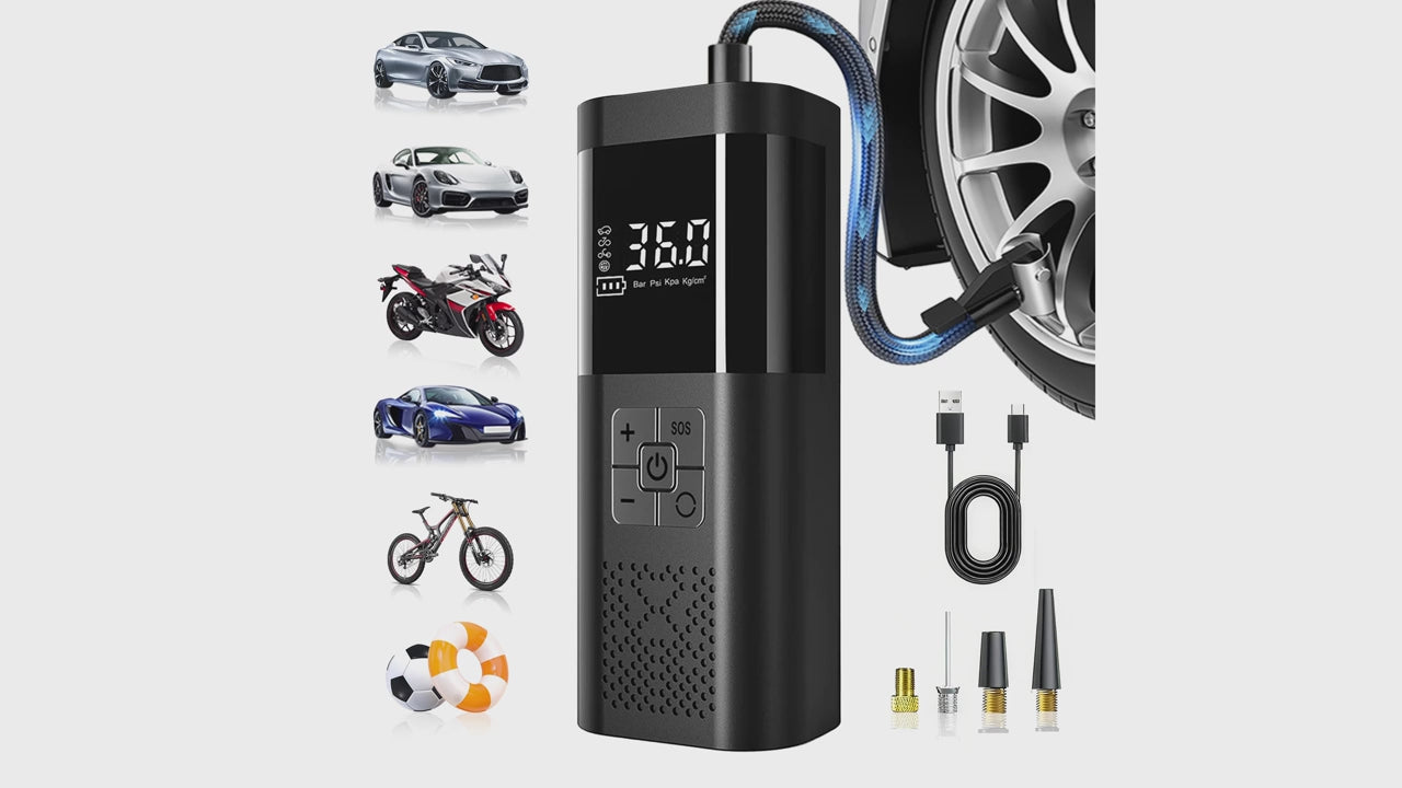 🔧 Portable 5-in-1 Air Compressor